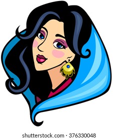 Muslim woman in blue