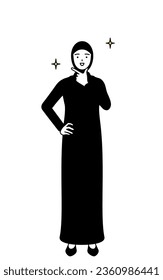 Muslim Woman in a confident pose, Vector Illustration