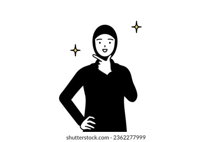 Muslim Woman in a confident pose, Vector Illustration