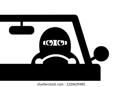 Muslim woman is driving a car. Female driver is covered by traditional veil - independent and emancipated transportation lifestyle - permission to drive auto and vehicle. Vector illustration