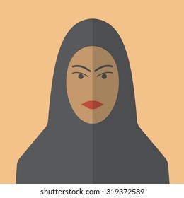 Muslim woman flat icon