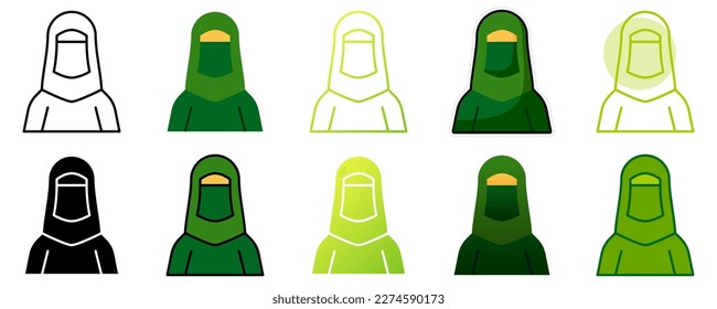 Muslim Woman in flat style isolated