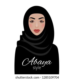 Muslim woman in hijab. Beautiful arabian lady. Girl in traditional dress.
