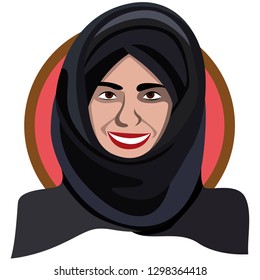 Muslim woman hijab equality of all women in the world, chastity, vector isolated on white background