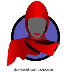 Muslim woman hijab equality of all women in the world, chastity, vector isolated on white background