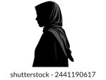 Muslim woman in hijab fashion silhouette, Woman Hijab Silhouette Vector Design