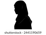 Muslim woman in hijab fashion silhouette, Woman Hijab Silhouette Vector Design