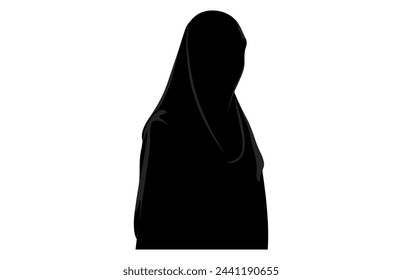 Muslim woman in hijab fashion silhouette, Woman Hijab Silhouette Vector Design