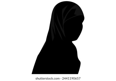 Mujer musulmana en silueta de moda hijab, Mujer Hijab silueta Vector Diseño