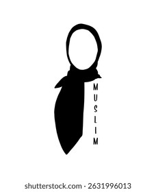 Muslim woman in hijab headwear icon.