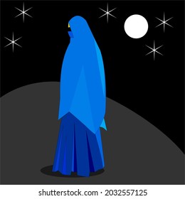 Muslim woman in hijab vector format