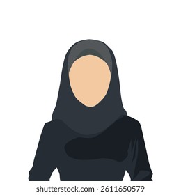 "Muslim woman in hijab, vector style. Ideal for modern, modest fashion and cultural representation. Versatile and