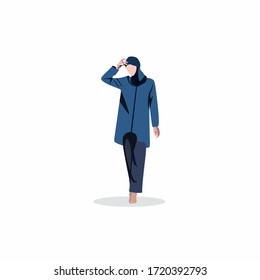  Muslim woman in hijab.Modern young Muslim women. fashionable Arab girls. Collection of female characters isolated on white background. Flat cartoon vector illustration