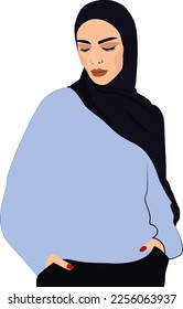 Muslim woman in hijab.Young woman in hijab illustration. Isolated vector design.