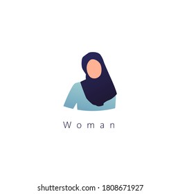 Muslim woman icon with hijab. islam woman sign.vector illustration.