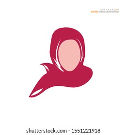 Muslim woman  icon with hijab.muslim traditional  hijab.islam woman sign.vector illustration.