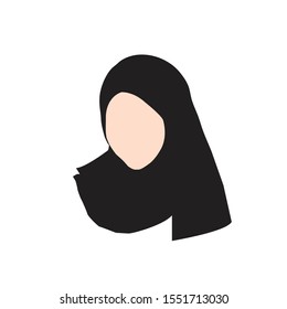 Muslim woman  icon with hijab.muslim traditional  hijab.islam woman sign.vector illustration.