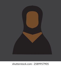 muslim woman icon isolated flat style