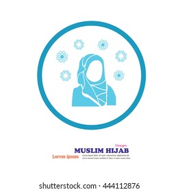 Muslim woman  icon vector illustration.