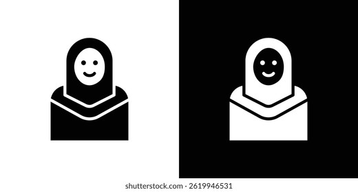 Muslim woman icon vector, solid logo illustration, pictogram