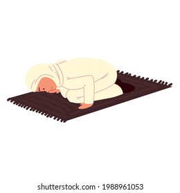 muslim woman prayer prostration position