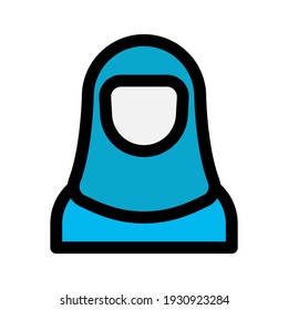 Muslim woman ramadan icon, vector islamic collection