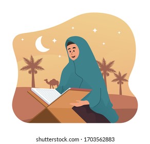 Reading Quran Cartoon Images Stock Photos Vectors Shutterstock