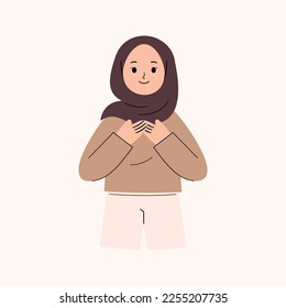 Muslim Woman with self love concept illustration