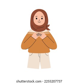 Muslim Woman with self love concept illustration