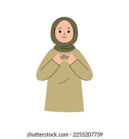 Muslim Woman with self love concept illustration