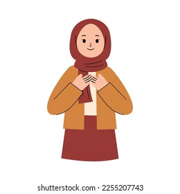 Muslim Woman with self love concept illustration