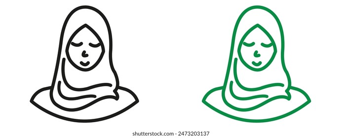 Muslim Woman Silhouette Icon Ideal for Cultural and Religious Awareness