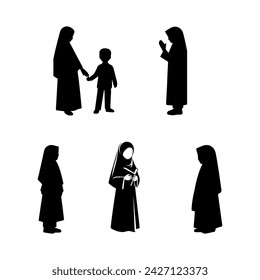 Muslim woman silhouette vector design