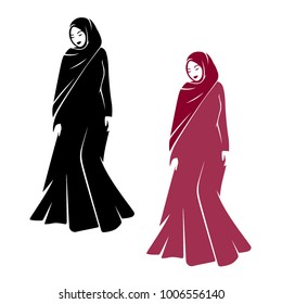 Muslim Woman Standing in Abaya