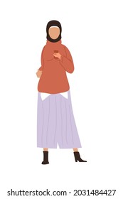 muslim woman standing position character