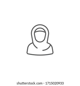 muslim woman vector icon symbol isolated on white background