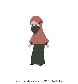 Muslim woman vector illustration on white background