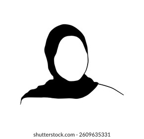 Muslim woman wearing hijab. Islam religion icon.