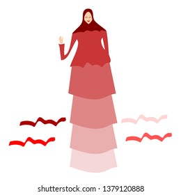 muslim woman wearing hijab. Islamic cartoon character design