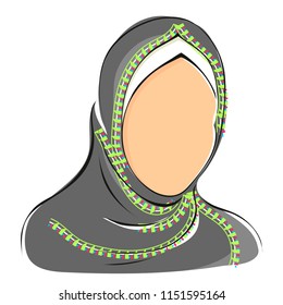 Muslim woman without face in hijab.