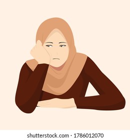 Muslim women feel bored and sleepy, Islamic women wear the hijab