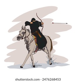 Muslim women horse riding and archery