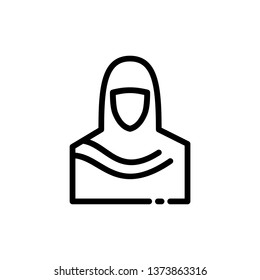 Muslim women icon outline