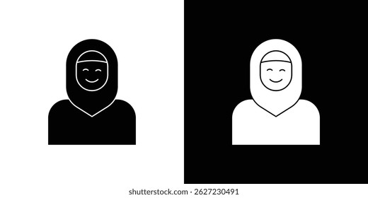 Muslim women icon vector, solid illustration, pictogram