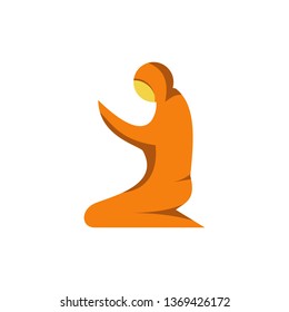 Muslim women prayer flat icon