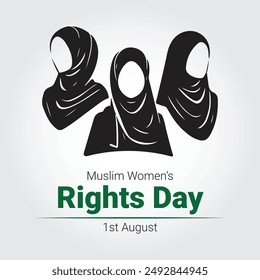 Muslim women rights day 1 august vector poster