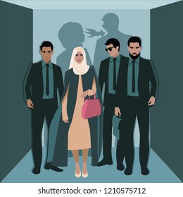 Muslim Women Rights - Woman Harassed by Men in Cool Background