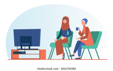 Arab Woman Watching Tv Stock Vectors, Images & Vector Art | Shutterstock