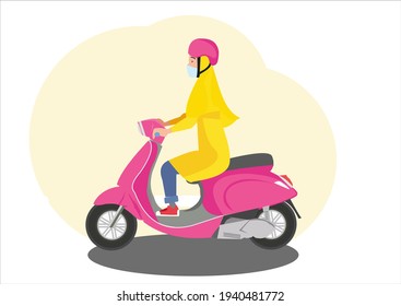 68 Asian Girl Riding Motorbike Stock Vectors, Images & Vector Art |  Shutterstock