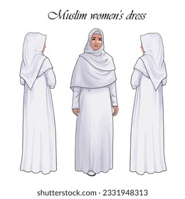 Muslim women's dress. vector illustration